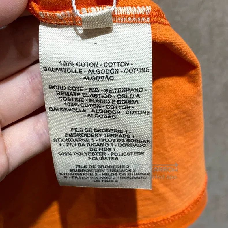 Hermes Hermes Orange Embroidered Logo Pocket Short Sleeve Size S / US 4 / IT 40 - 4 Thumbnail