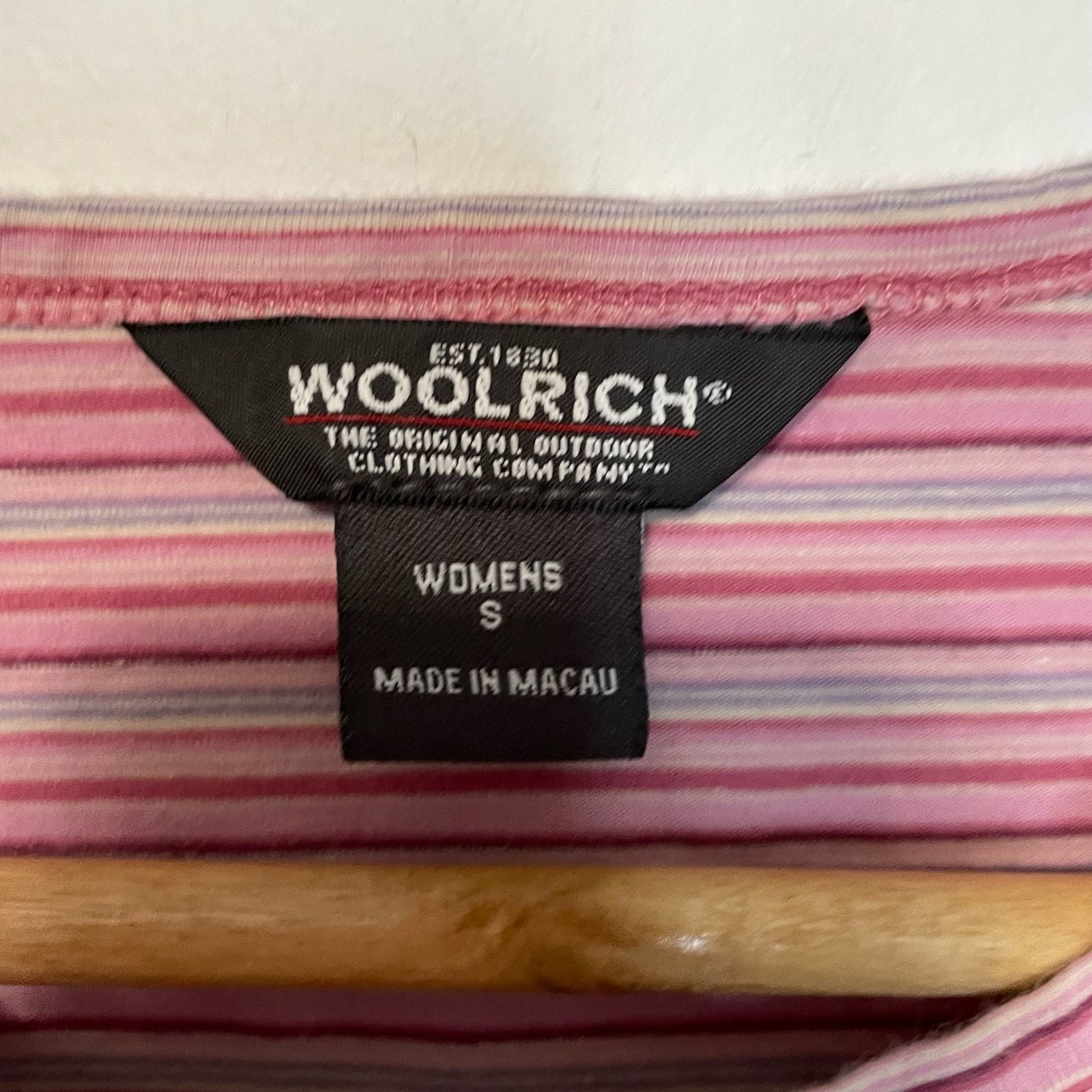 Woolrich Woolen Mills Woolrich Pink Striped Shirt S Womens Short Sleeve Wildrose Size S / US 4 / IT 40 - 3 Thumbnail