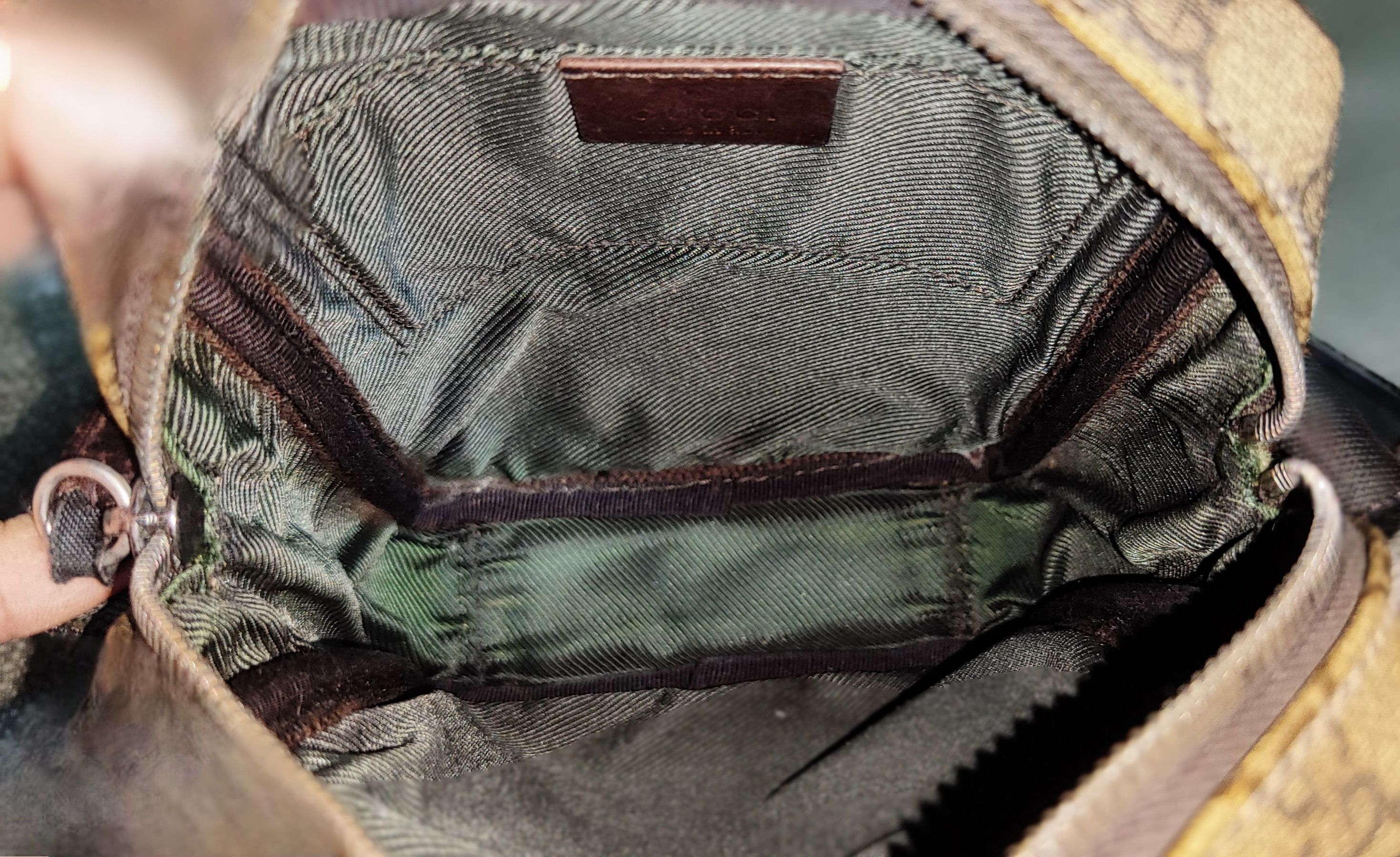 Gucci Gucci Beige/Ebony GG Coated Canvas and Leather Crossbody Bag Size ONE SIZE - 12 Thumbnail