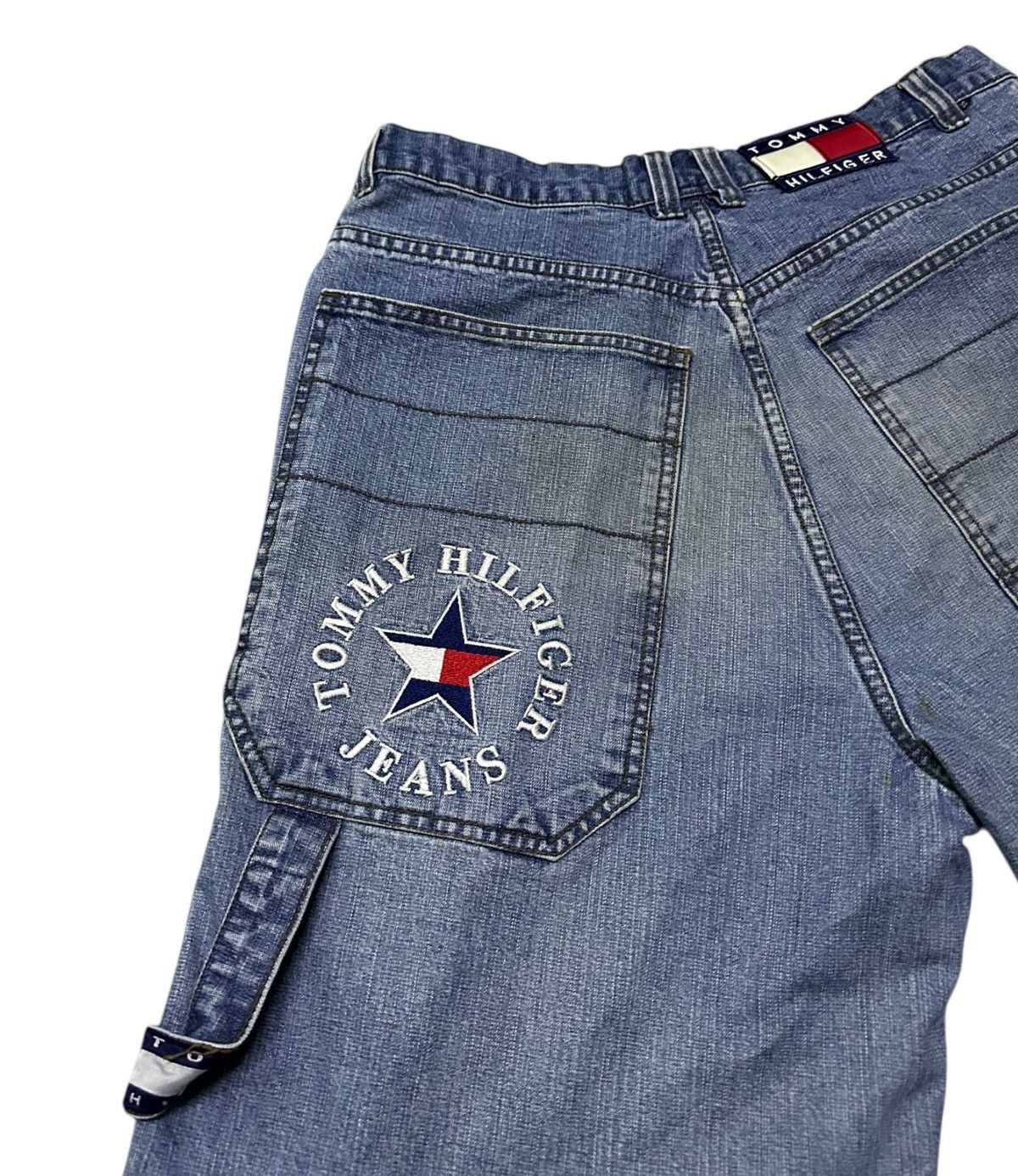 Tommy Hilfiger Vintage 90s Tommy hilfiger carpanter baggy denim short Size US 36 / EU 52 - 3 Thumbnail