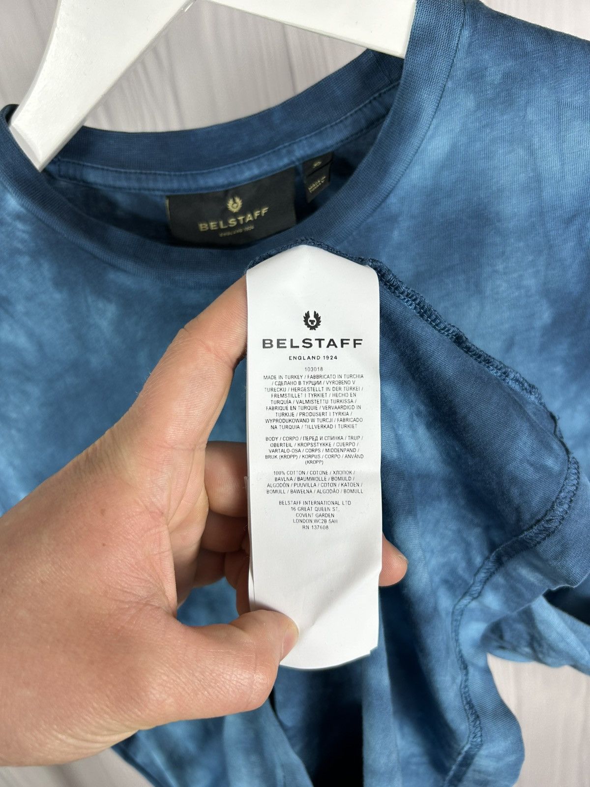 Belstaff Belstaff Men's Patch Logo Tie Dye T-Shirt in Ocean Blue S Size US S / EU 44-46 / 1 - 6 Thumbnail