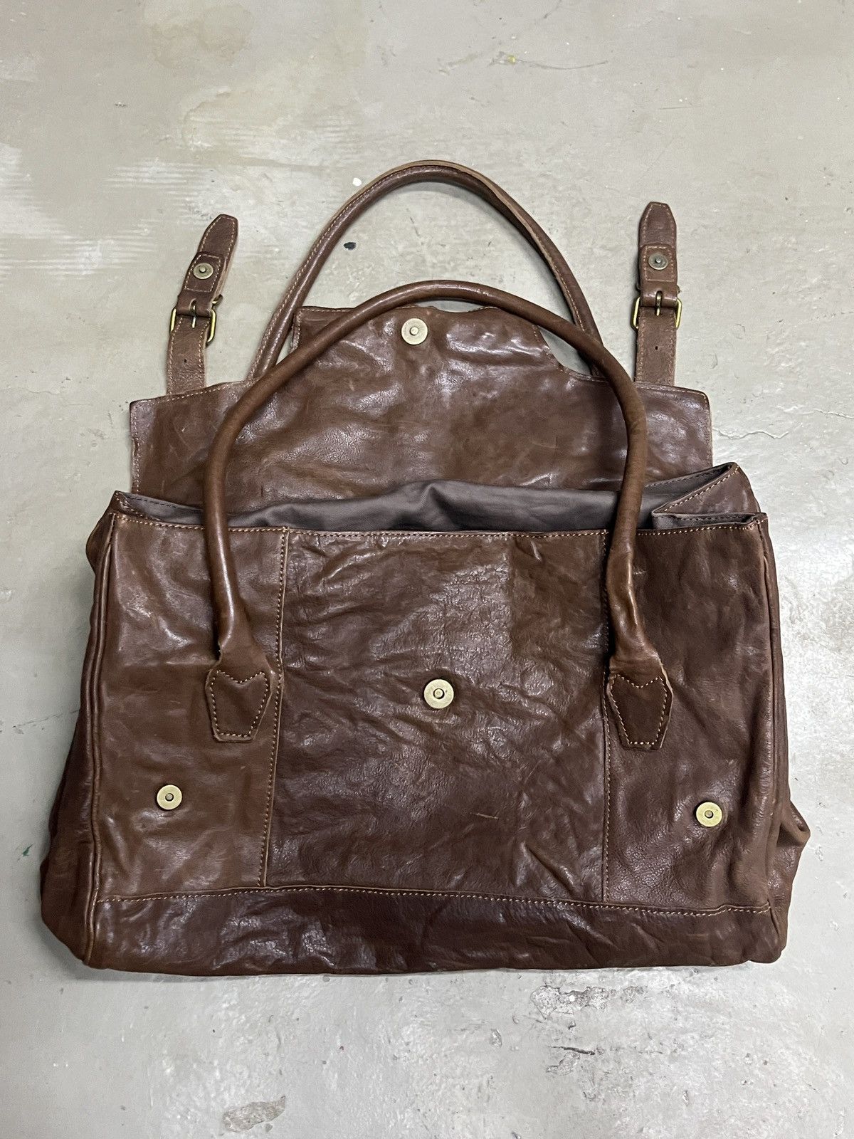 Leather Leather Birkin Japanese Brand 1 Metre Carre Cowhide Bag Size ONE SIZE - 10 Thumbnail