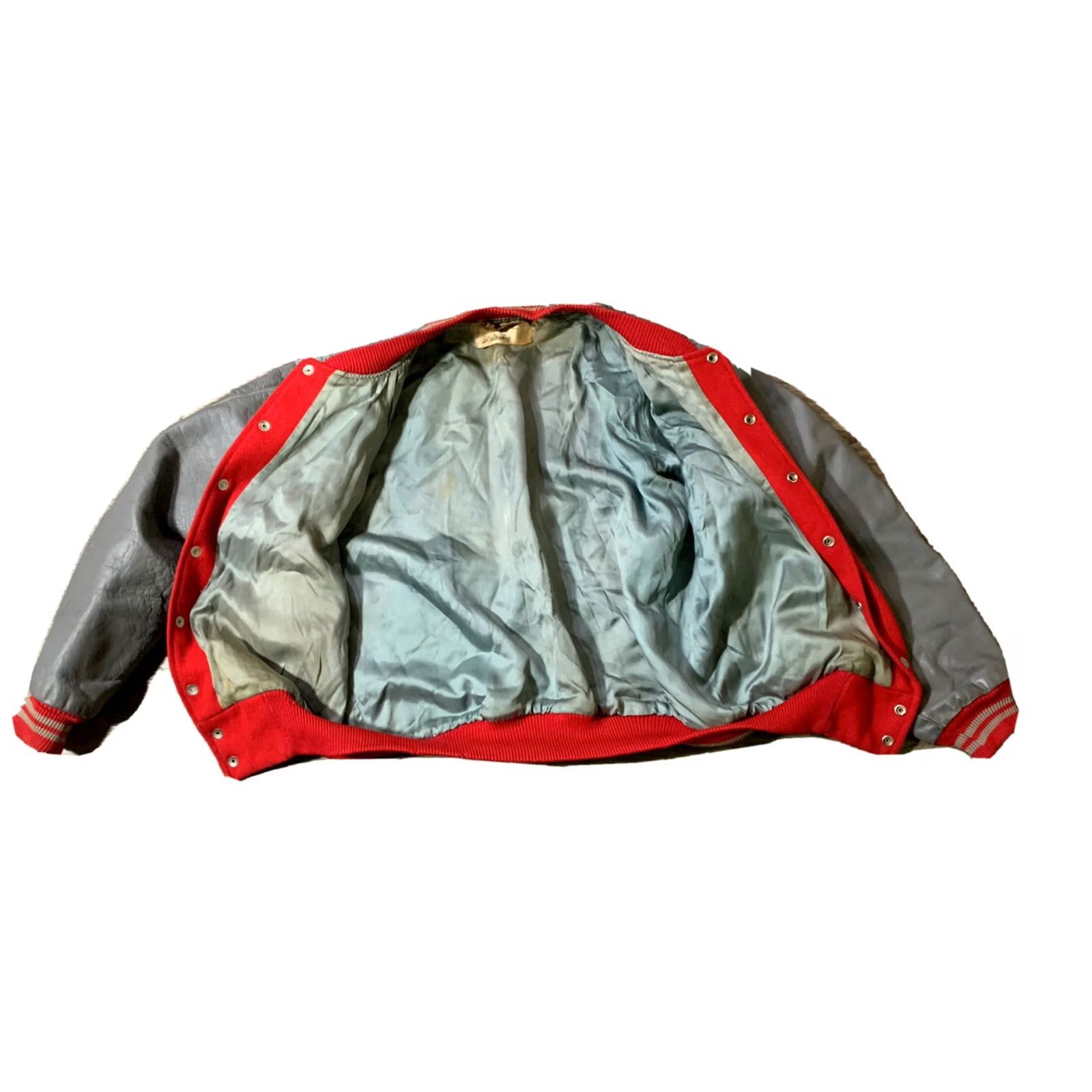 Vintage VINTAGE 50s Coleman Knitting Mills Men's Letterman Jacket Large Red Wool Size US L / EU 52-54 / 3 - 5 Thumbnail