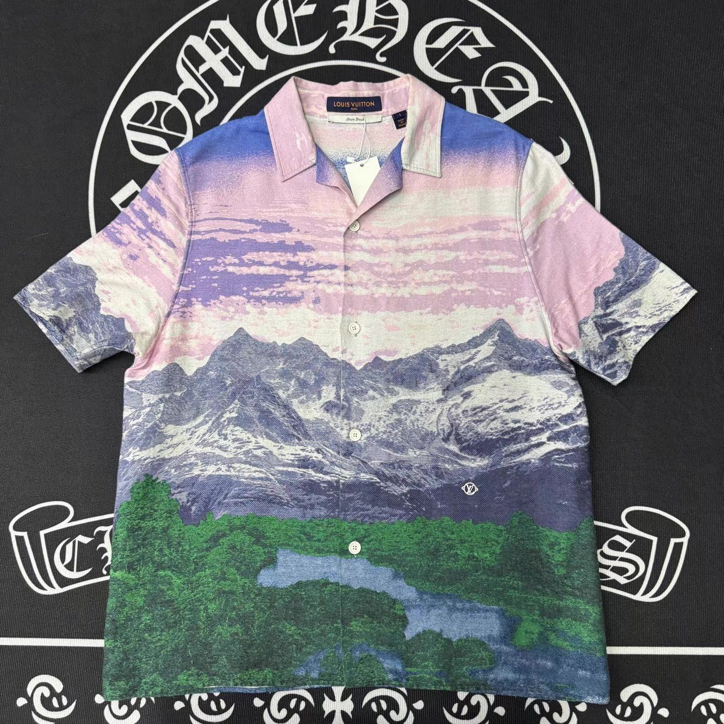 Louis Vuitton Multi Mountain Print Short Sleeve Button-Up Shirt Size US L / EU 52-54 / 3 - 1 Thumbnail