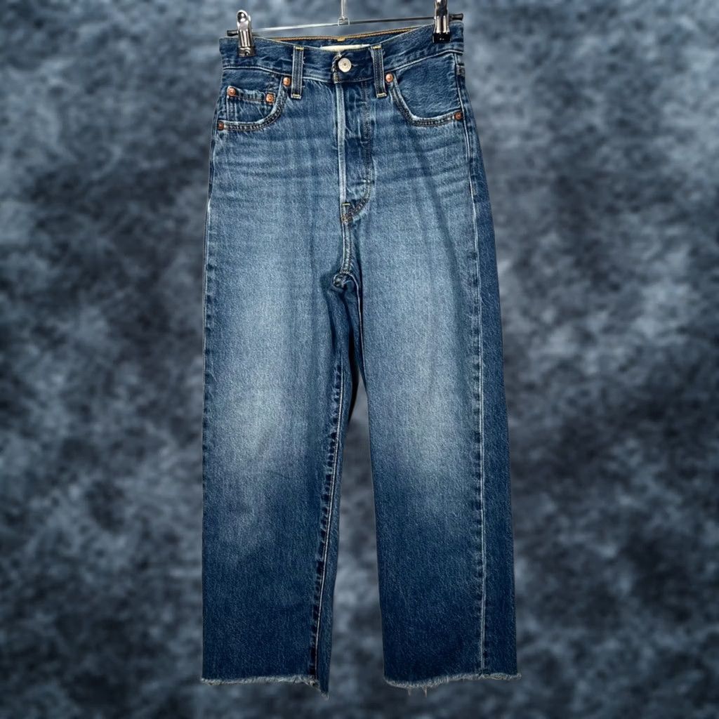 Levi's Levi's Jeans 23 Ribcage Straight Ankle High Rise Denim Blue Womens Size 40" / US 18 - 1 Thumbnail