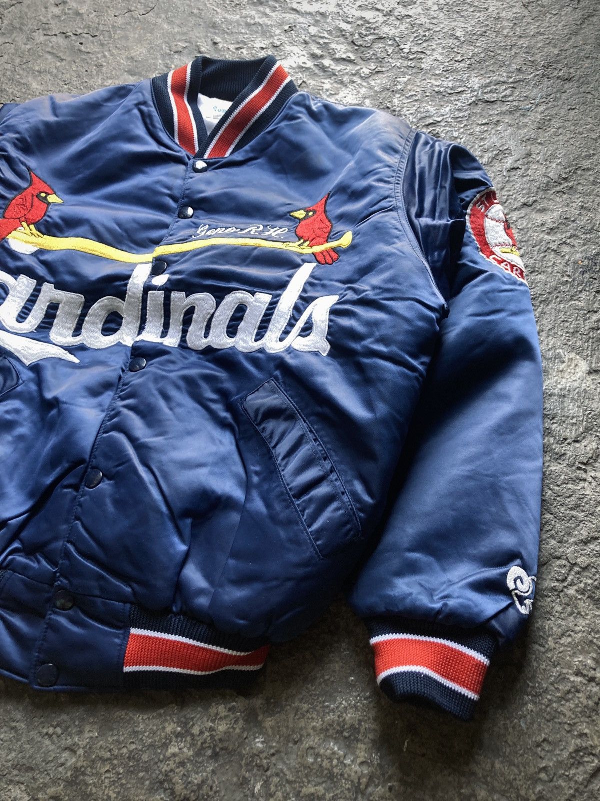 Vintage Vintage 80s St. Louis Cardinals Satin Bomber Jacket Size S / US 4 / IT 40 - 3 Thumbnail