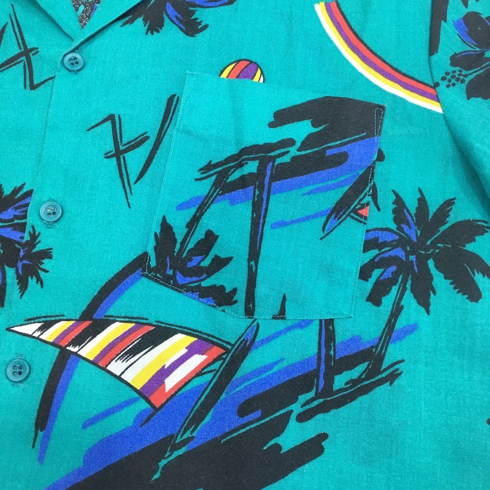 Other NoS Vtg CALIFORNIA Hawaiian RAINBOW SURFER Shirt Size US M / EU 48-50 / 2 - 7 Thumbnail