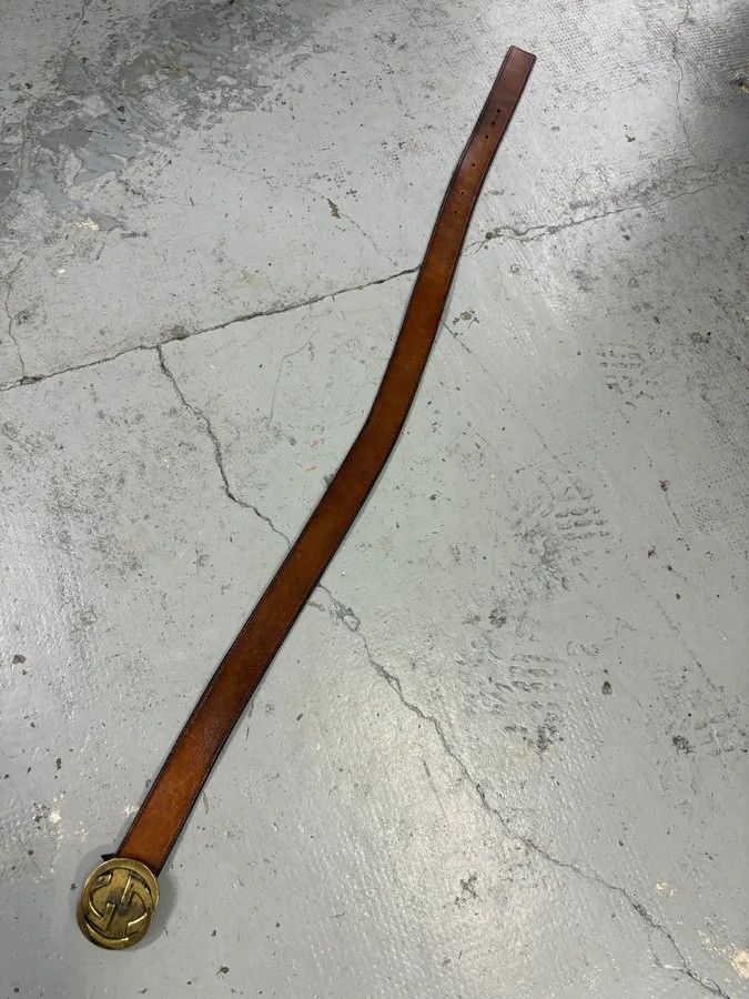 Gucci 2000s Gucci Brown Leather Propaganda belt by Tom Ford Size ONE SIZE - 9 Thumbnail