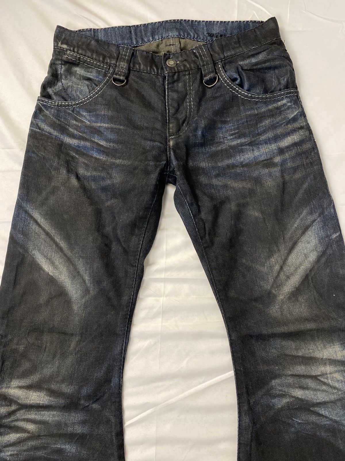 BUFFALO BOBS ✨ Archive Buffalo Bobs Curve Spiral Waxed Flared Punk Denim Size US 30 / EU 46 - 6 Thumbnail