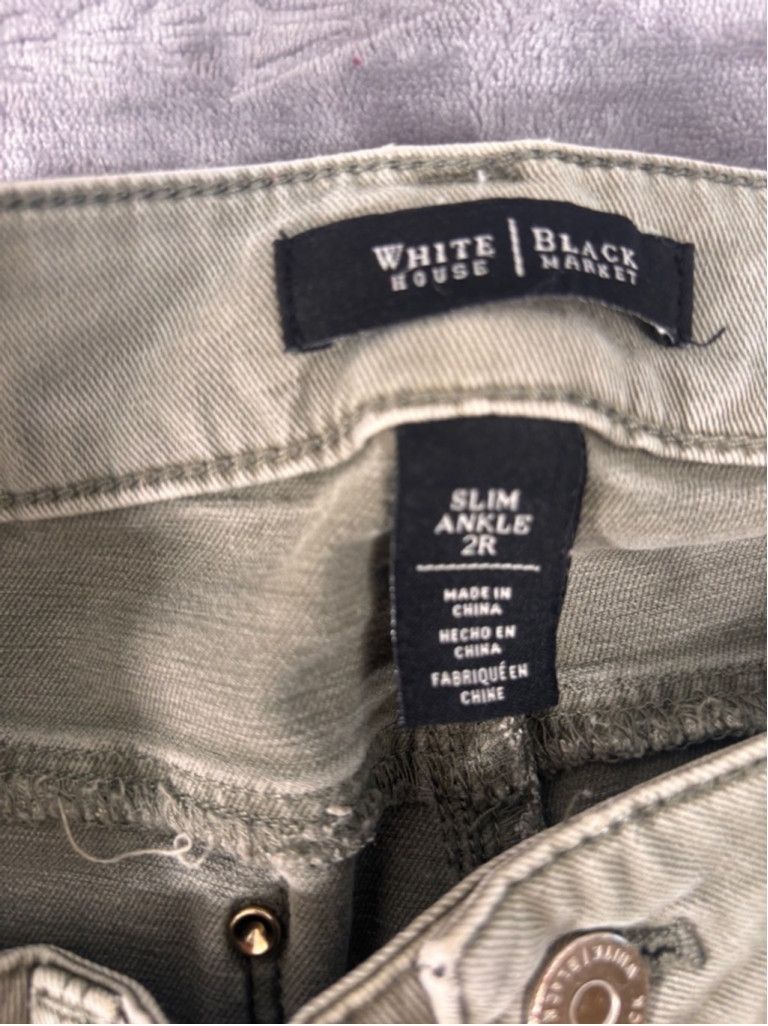 White House Black Market Women's White House Black Market Green Cargo Pants Size 2R Size 28" / US 6 / IT 42 - 10 Thumbnail