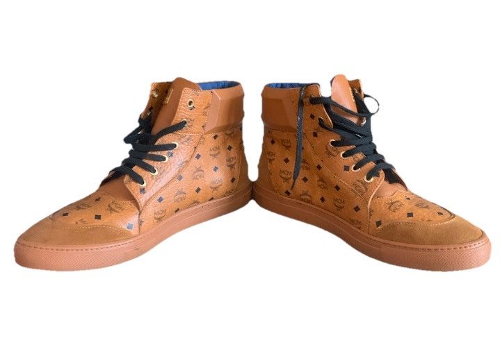 MCM MCM High-Top Visetos Cognac Men Size 45/12 Brown Leather Size US 12 / EU 45 - 4 Thumbnail