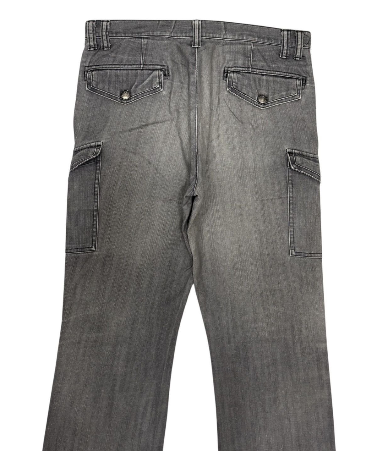 Tete Homme Vintage Japanese Brand Male & Co Faded Gray Flare Cargo Pant Size US 35 - 6 Thumbnail