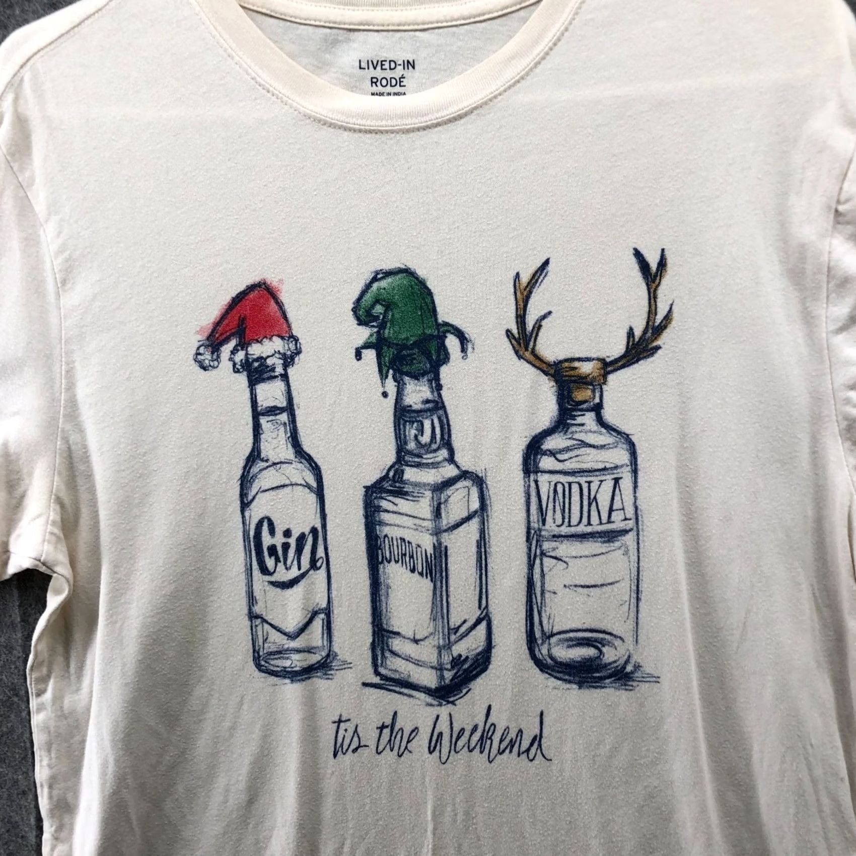 Gap Gap Christmas T Shirt Mens M Beige Short Sleeve Crew Neck Cotton Graphic Print Holiday Funny Shirt Mens M Size US M / EU 48-50 / 2 - 3 Thumbnail