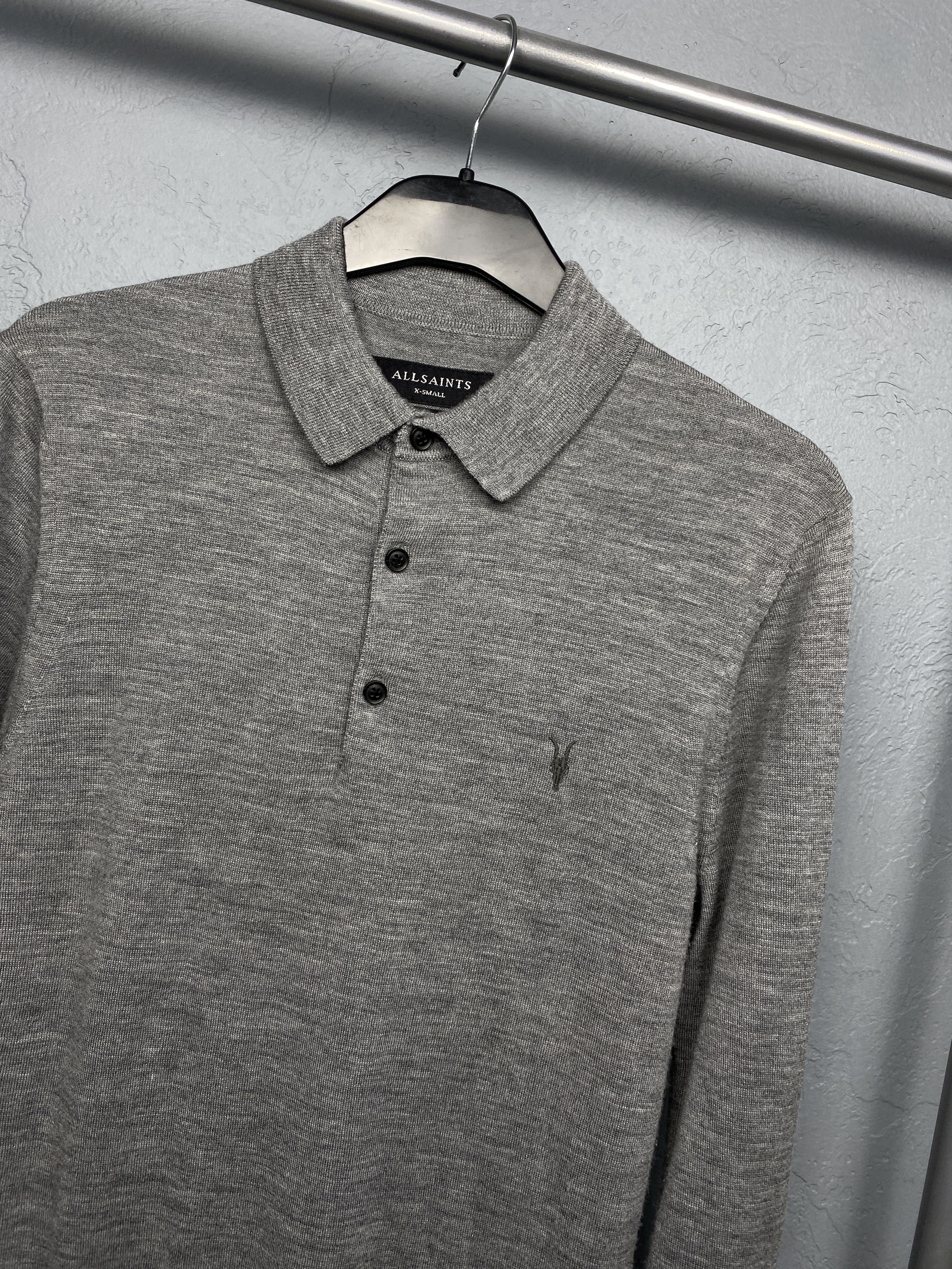 Allsaints AllSaints Mens Mode Merino Wool Knit Collared Sweater Size US XS / EU 42 / 0 - 2 Thumbnail