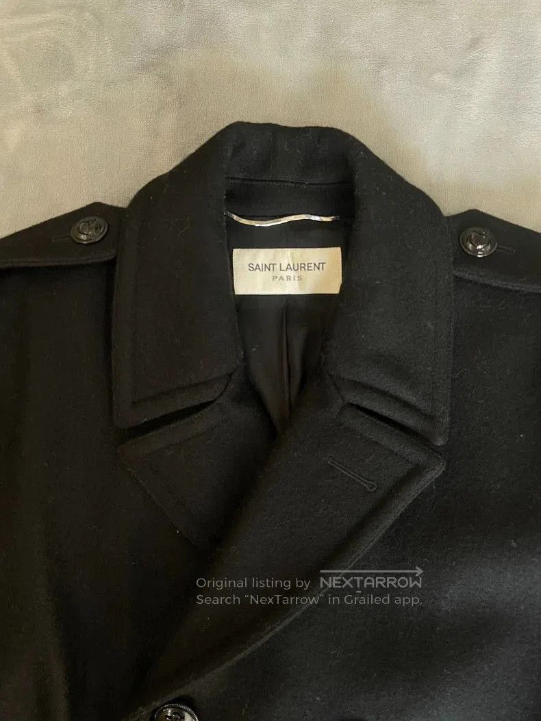Saint Laurent Paris Saint Laurent Black Wool Coat. Size US L / EU 52-54 / 3 - 3 Thumbnail