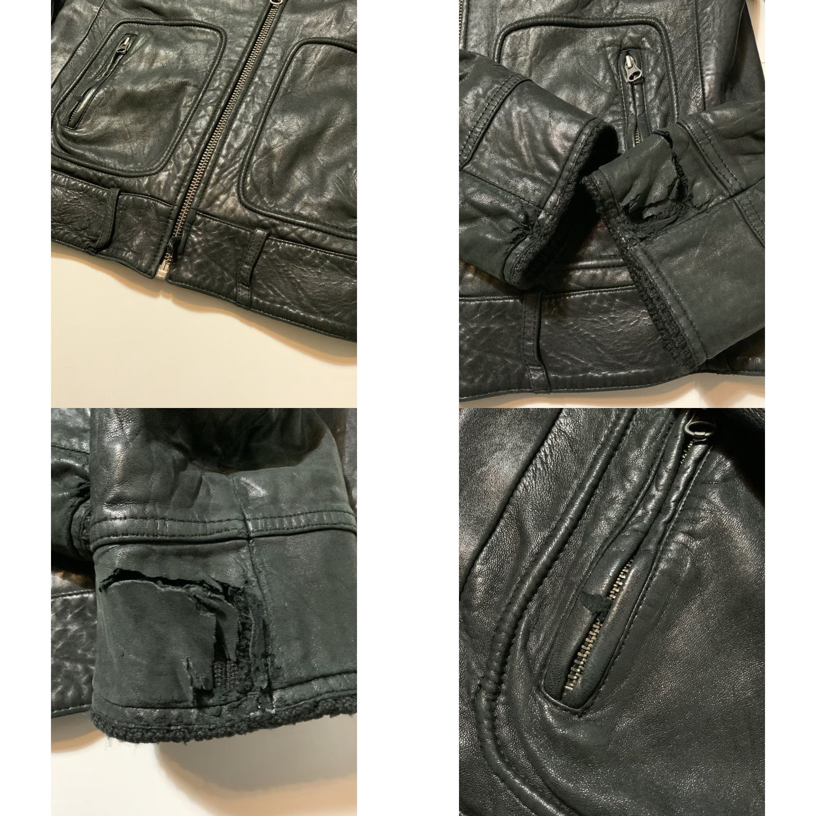 Vintage VINTAGE Andrew Buckler Faithful Unto Death Fidelis Usque Ad Mortem Leather Biker Jacket Mens M Black Leather Motorcycle Jacket Size US M / EU 48-50 / 2 - 8 Thumbnail