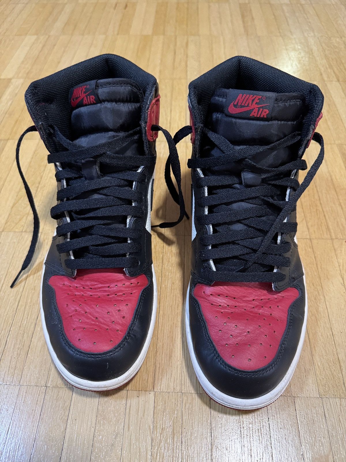 Jordan Brand × Nike Nike Air Jordan 1 High OG Bred Toe Size US 10 / EU 43 - 2 Thumbnail