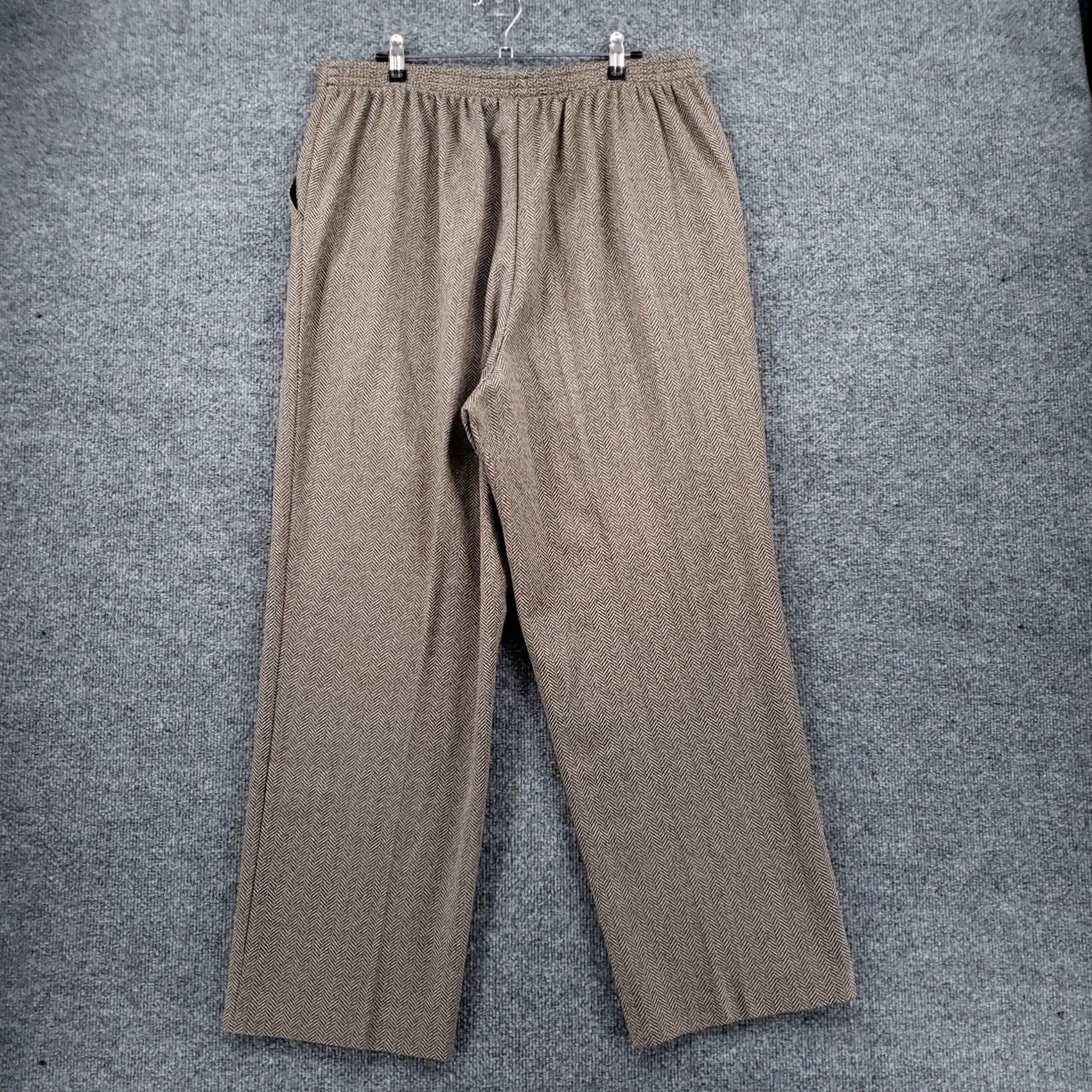 Vintage Alfred Dunner Dress Pants Womens 18 Plus Brown High Rise Straight Herringbone Dress Pants Womens Plus Size Brown Herringbone Straight 18+ Mens Womens Size 40" / US 18 - 2 Thumbnail