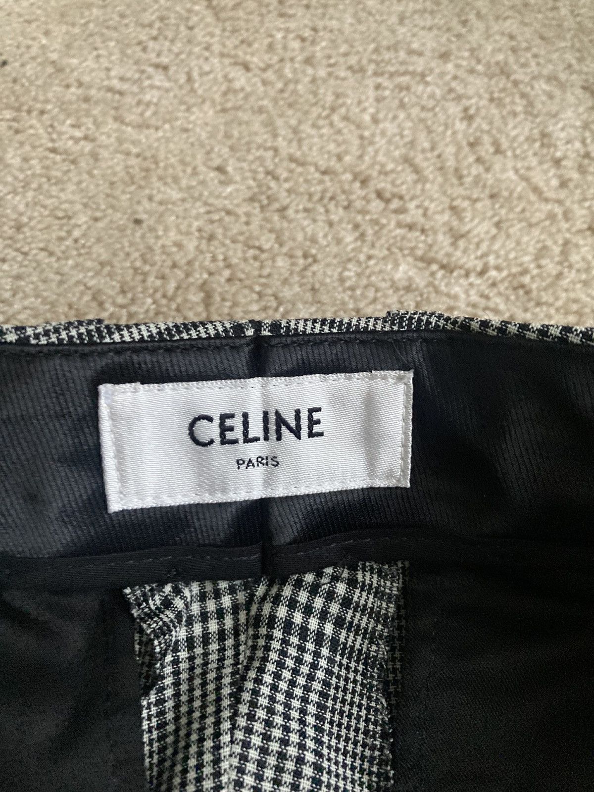 Celine × Hedi Slimane New SS23 Celine Prince of Wales Plaid Pattern Flare 2023 90s Size US 30 / EU 46 - 5 Thumbnail