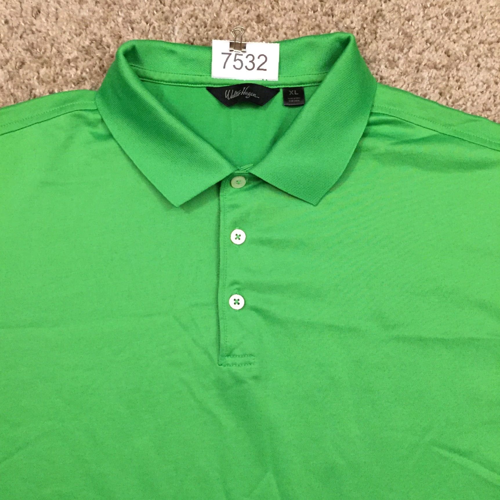 Vintage Walter Hagen Polo Shirt Mens XL Solid Green Short Sleeve Cotton Blend Polo Shirt Green XL Mens Size US XL / EU 56 / 4 - 3 Thumbnail