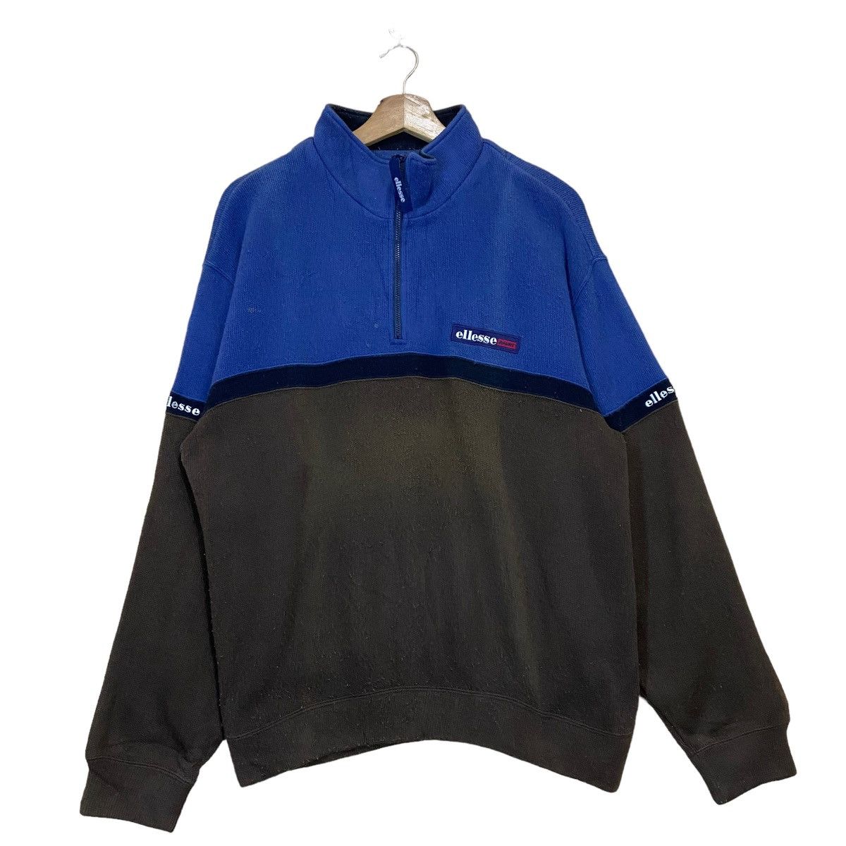 Ellesse Vintage 90’s Ellesse Small Logo Spellout Halfzip Sweatshirt Size US L / EU 52-54 / 3 - 1 Thumbnail