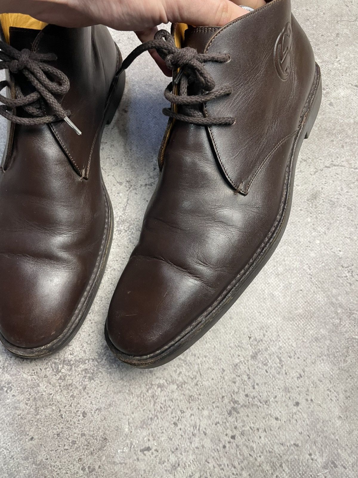 Gucci Gucci Leather Chukka Boots Men’s Ankle Dress Shoes Lace Up Size US 9.5 / EU 42-43 - 7 Thumbnail