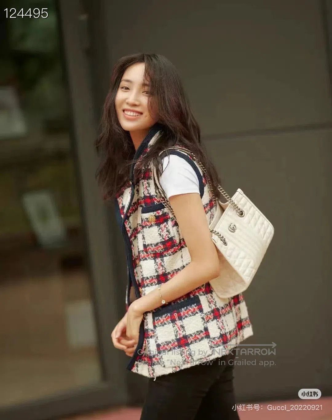 Chanel Gucci Red White Plaid Tweed Vest. Size M / US 6-8 / IT 42-44 - 9 Thumbnail