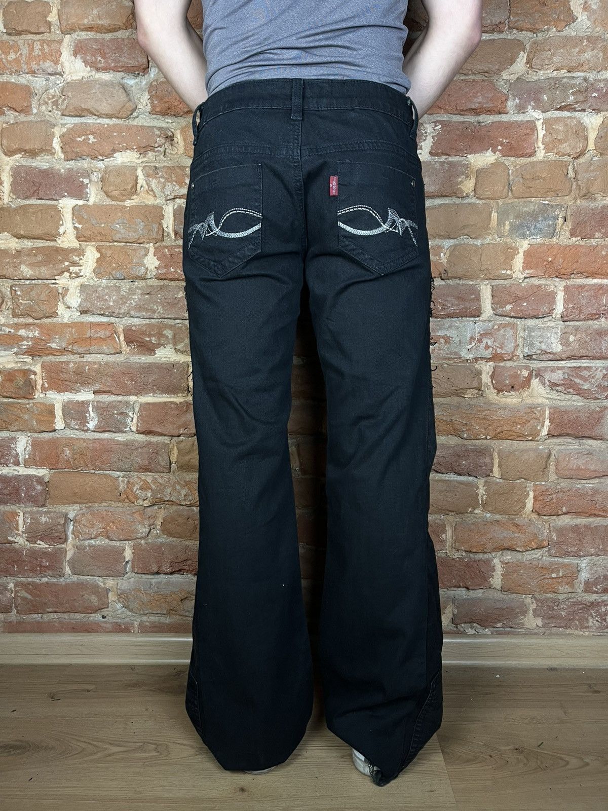 Handmade Handmade custom denim jeans flared pants reworked grunge Size US 31 - 7 Thumbnail