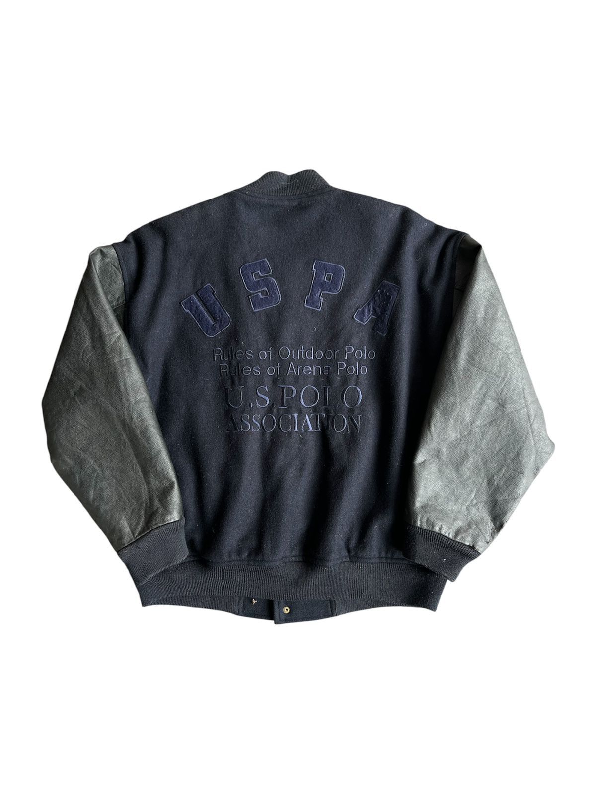 U.S. Polo Assn. 80s US Polo Association Leather Wool Varsity Jacket Size US XL / EU 56 / 4 - 6 Thumbnail