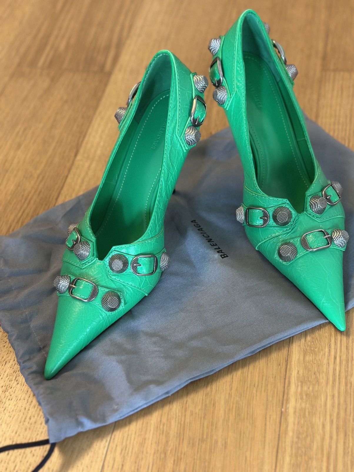 Balenciaga BALENCIAGA Agneau Arena Cagole 90mm Pumps 40 Vivid Green Size US 9 / IT 39 - 5 Thumbnail