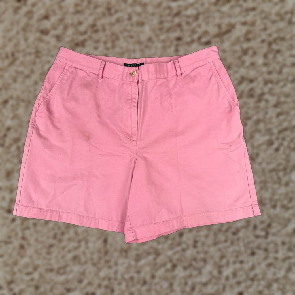 Ralph Lauren Lauren Ralph Lauren Shorts Women 16 Pink Twill 100% Cotton Chino 5-Pocket Regular High Rise 34x6.5 N/A Size 38" / US 16 / IT 52 - 1 Thumbnail