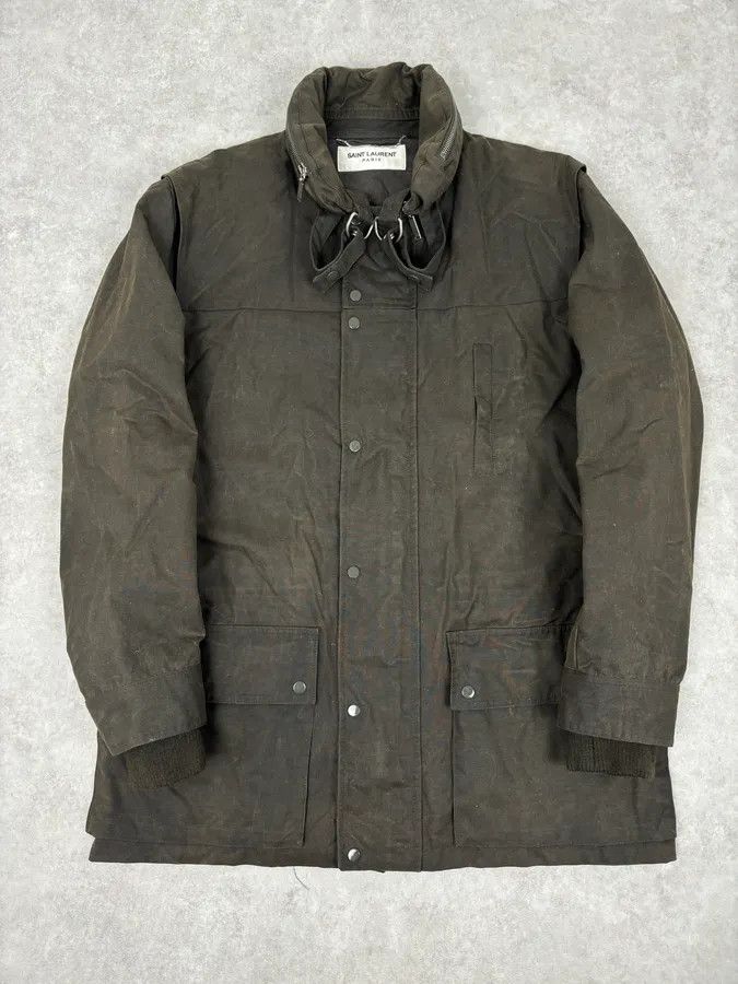 Saint Laurent Paris AW2017 Saint Laurent Khaki Cargo Parka Jacket Size US M / EU 48-50 / 2 - 1 Thumbnail