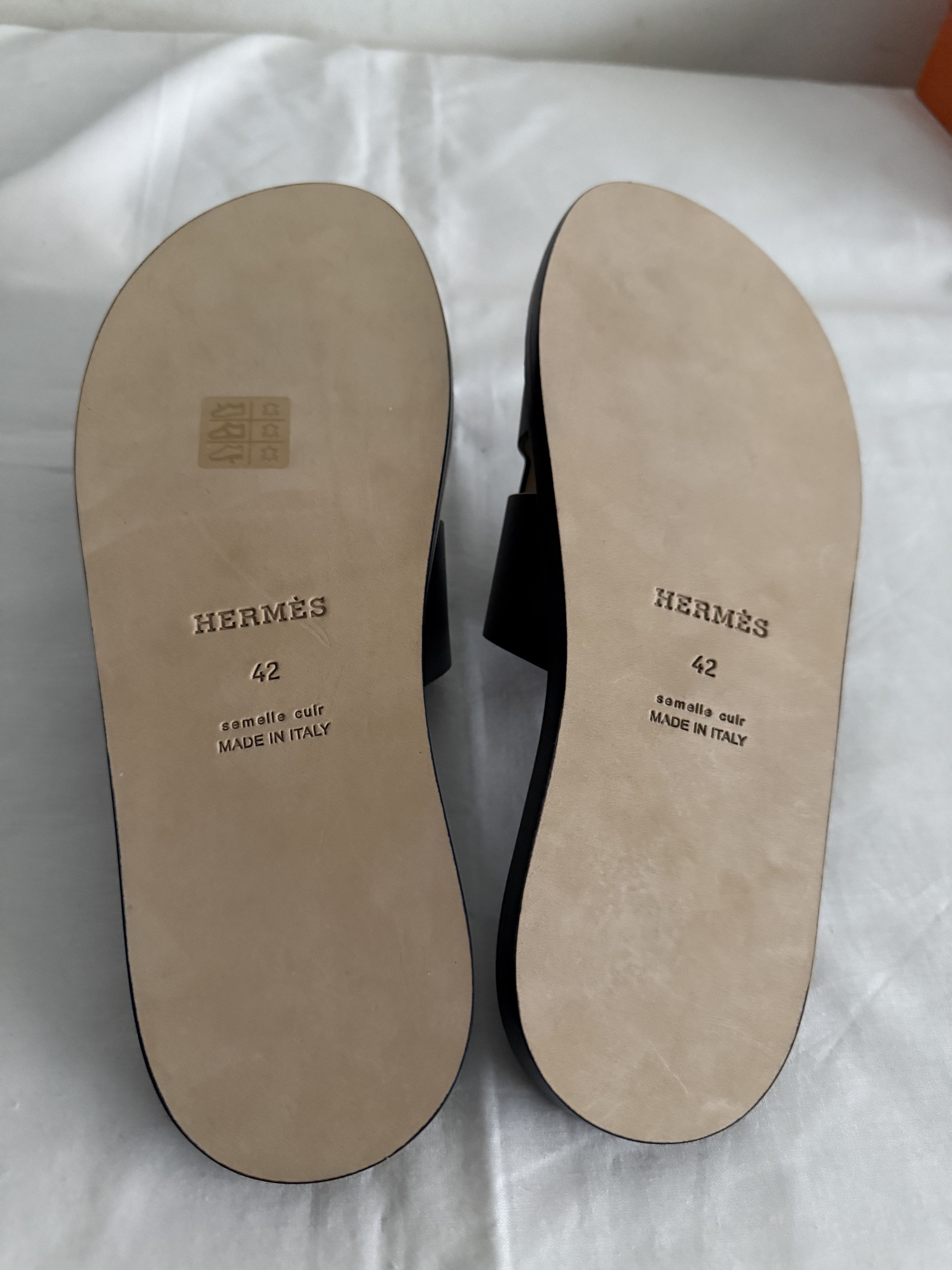 Hermes Hermes Izmir Black Calfskin Sandals Size US 9 / EU 42 - 13 Thumbnail