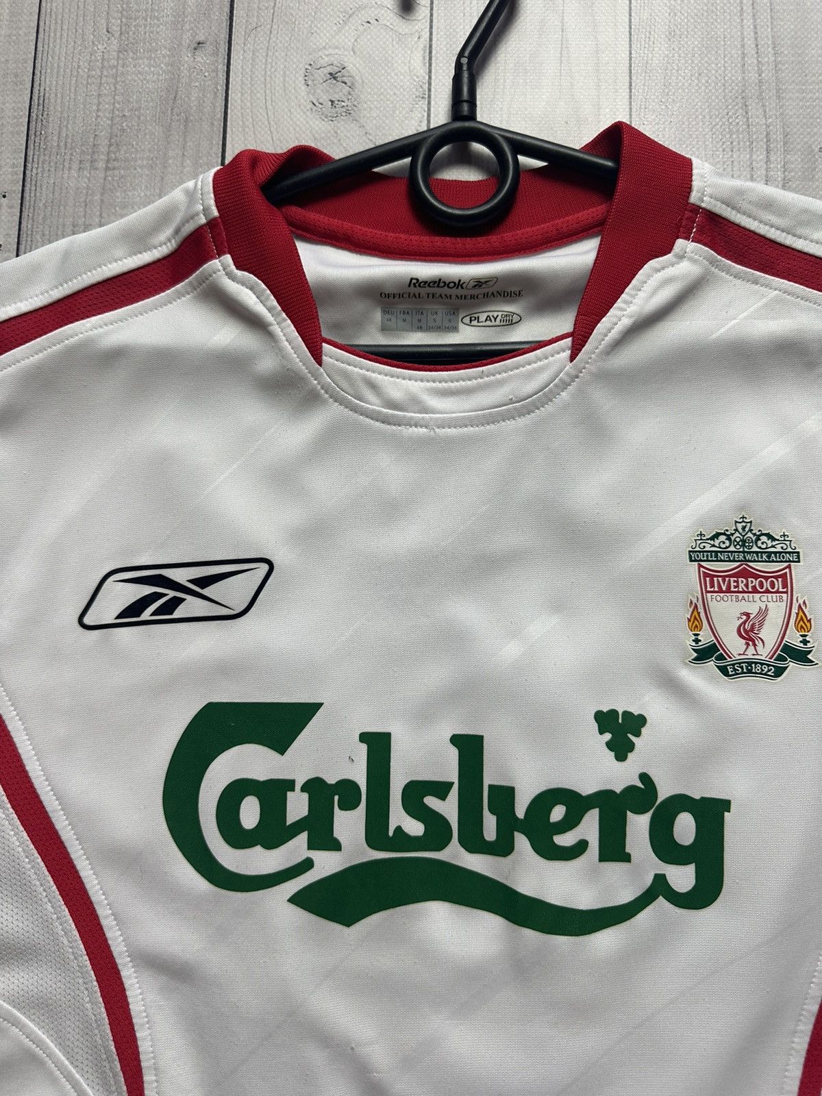 Vintage Vintage Liverpool soccer jersey size M white Reebok Size US M / EU 48-50 / 2 - 6 Thumbnail