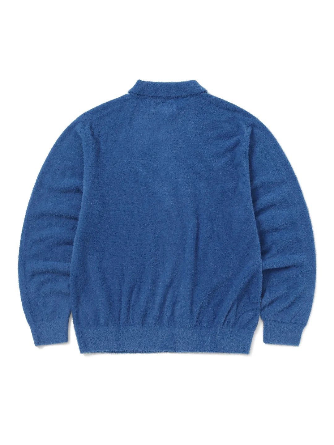 thisisneverthat Thisisneverthat Script Shaggy Knit Polo. Blue. Sweater Size US M / EU 48-50 / 2 - 5 Thumbnail