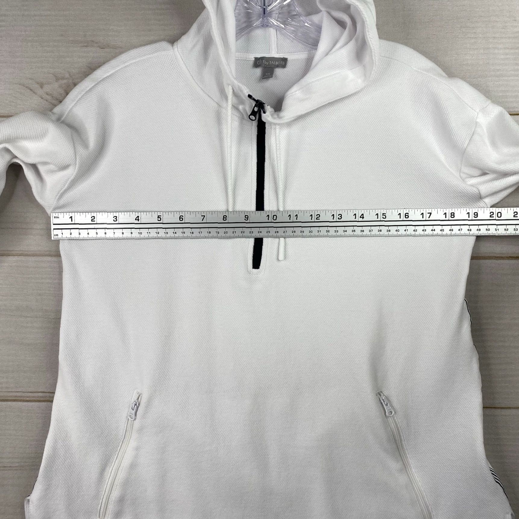 Talbots T by Talbots 1/4 Zip Hoodie Womens XS Zip Pockets Hooded Sweatshirt Top Golf Size XS / US 0-2 / IT 36-38 - 6 Thumbnail