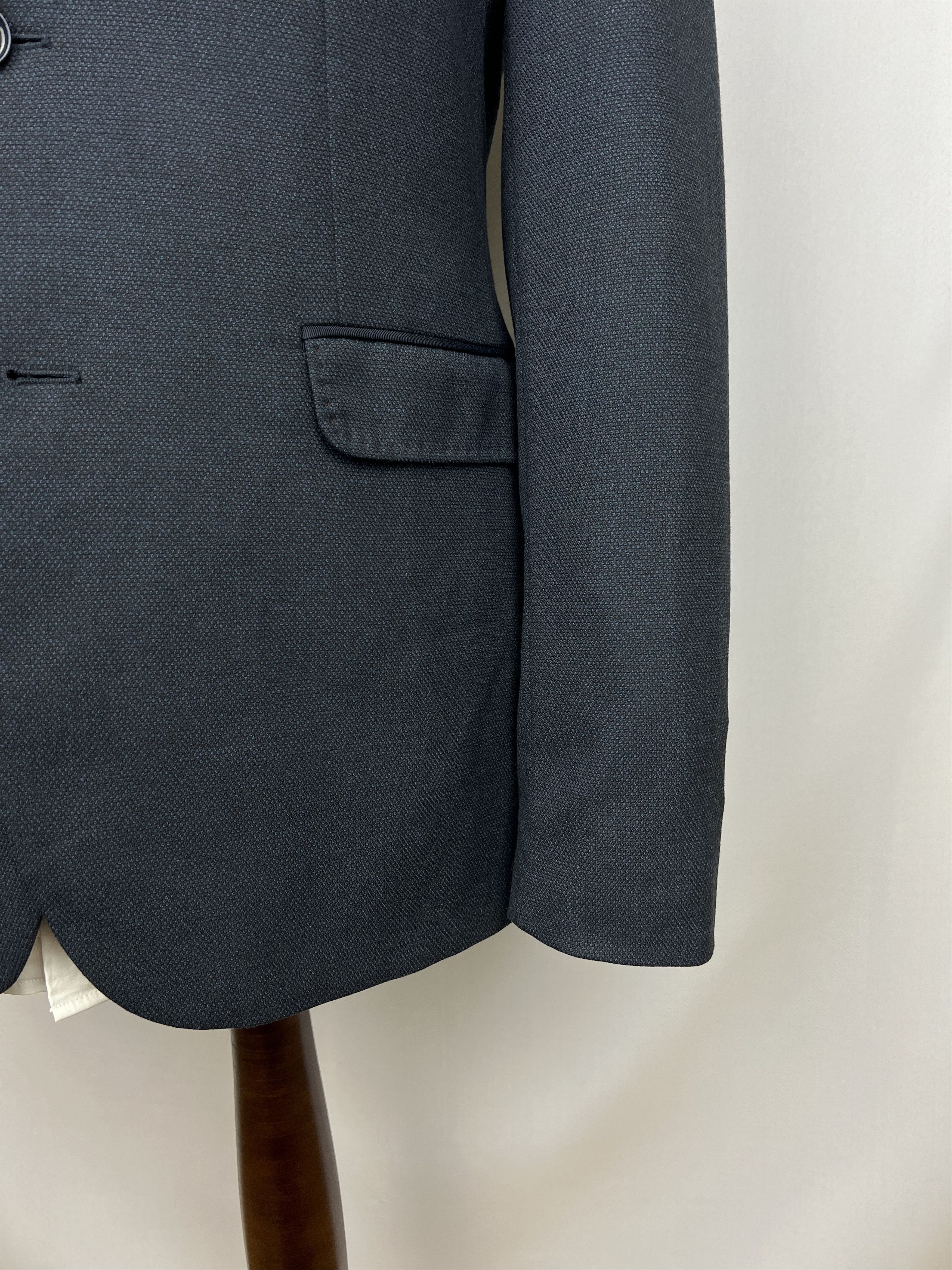 Ted Baker Solid Midnight-Blue Synthetic Blend Modern Sport Coat Size 40R - 7 Thumbnail