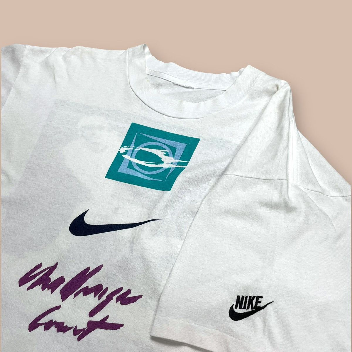 Nike Vintage 90's Nike Challenge Court Tee Size US L / EU 52-54 / 3 - 7 Thumbnail