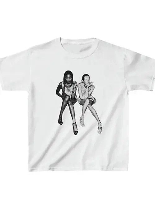 Japanese Brand Harajuku Aesthetics Top Hip Hop E-girl Graphic Print Y2K Size ONE SIZE - 5 Thumbnail
