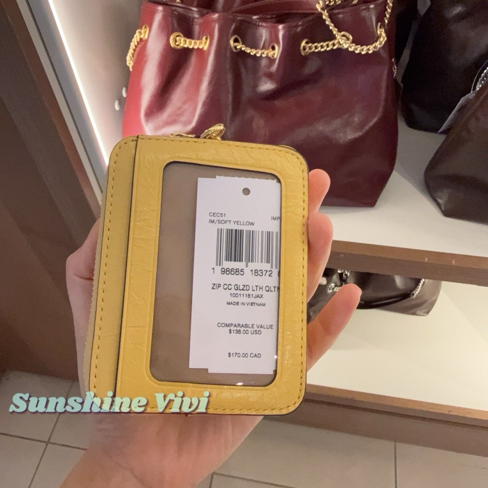 Coach NWT Coach Zip Card Case Quilting CEC51 leather YELLOW Size ONE SIZE - 6 Thumbnail