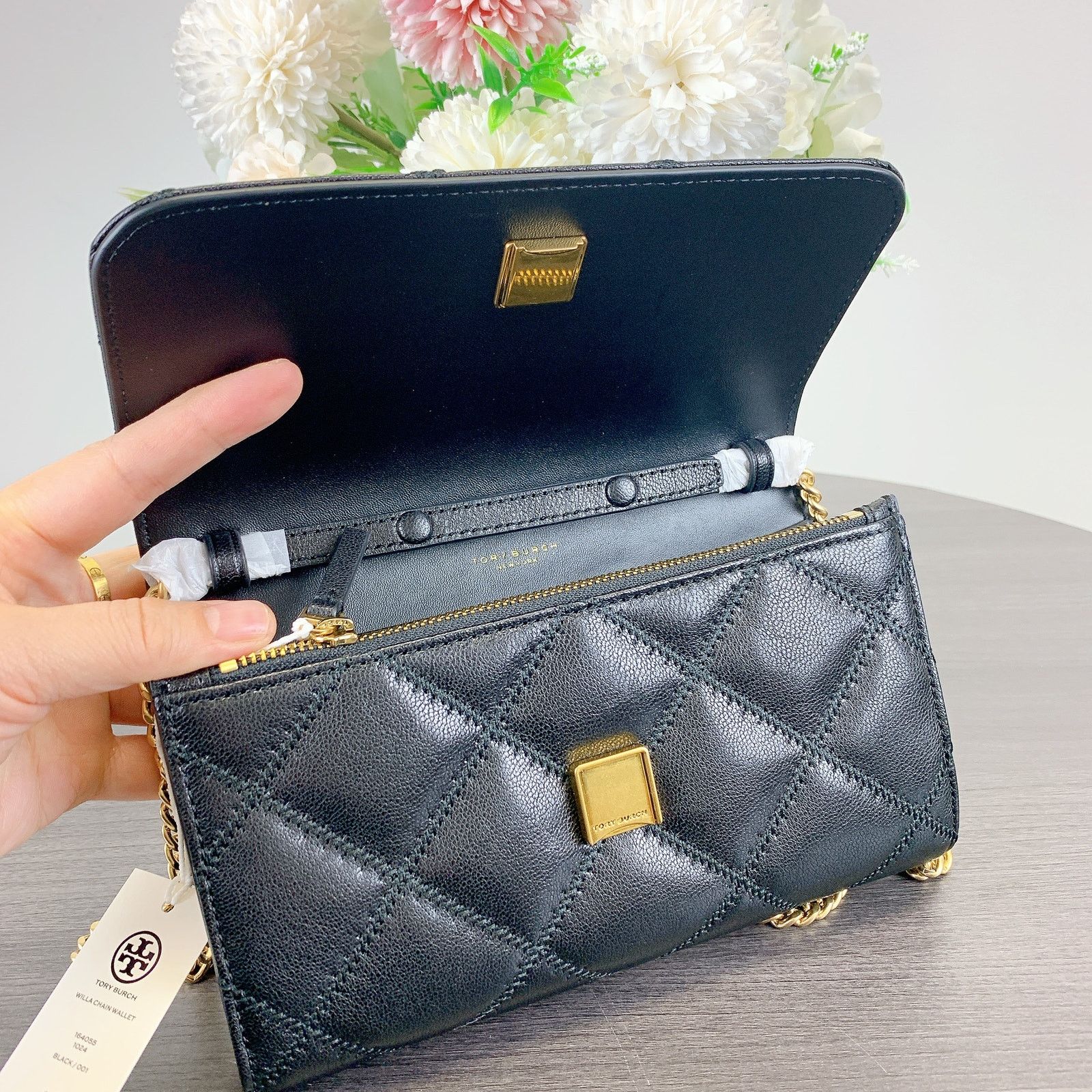 Tory Burch Tory Burch 164055 WILLA CHAIN WALLET IN BLACK Size ONE SIZE - 5 Thumbnail
