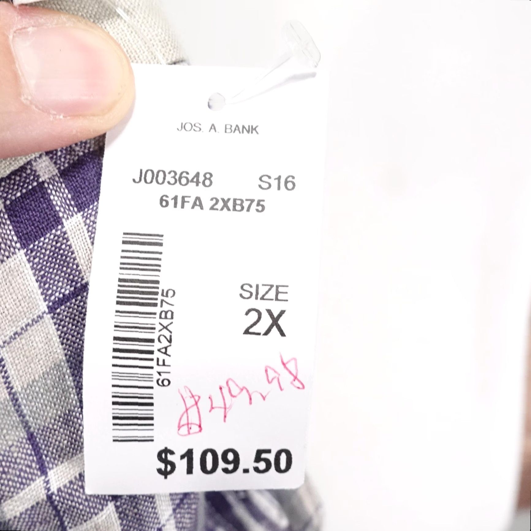 Joseph Abboud VINTAGE? No — (keep) Joseph Abboud Shirt Mens 2XL Plaid Linen Short Sleeve Classic Fit Size US XXL / EU 58 / 5 - 7 Thumbnail