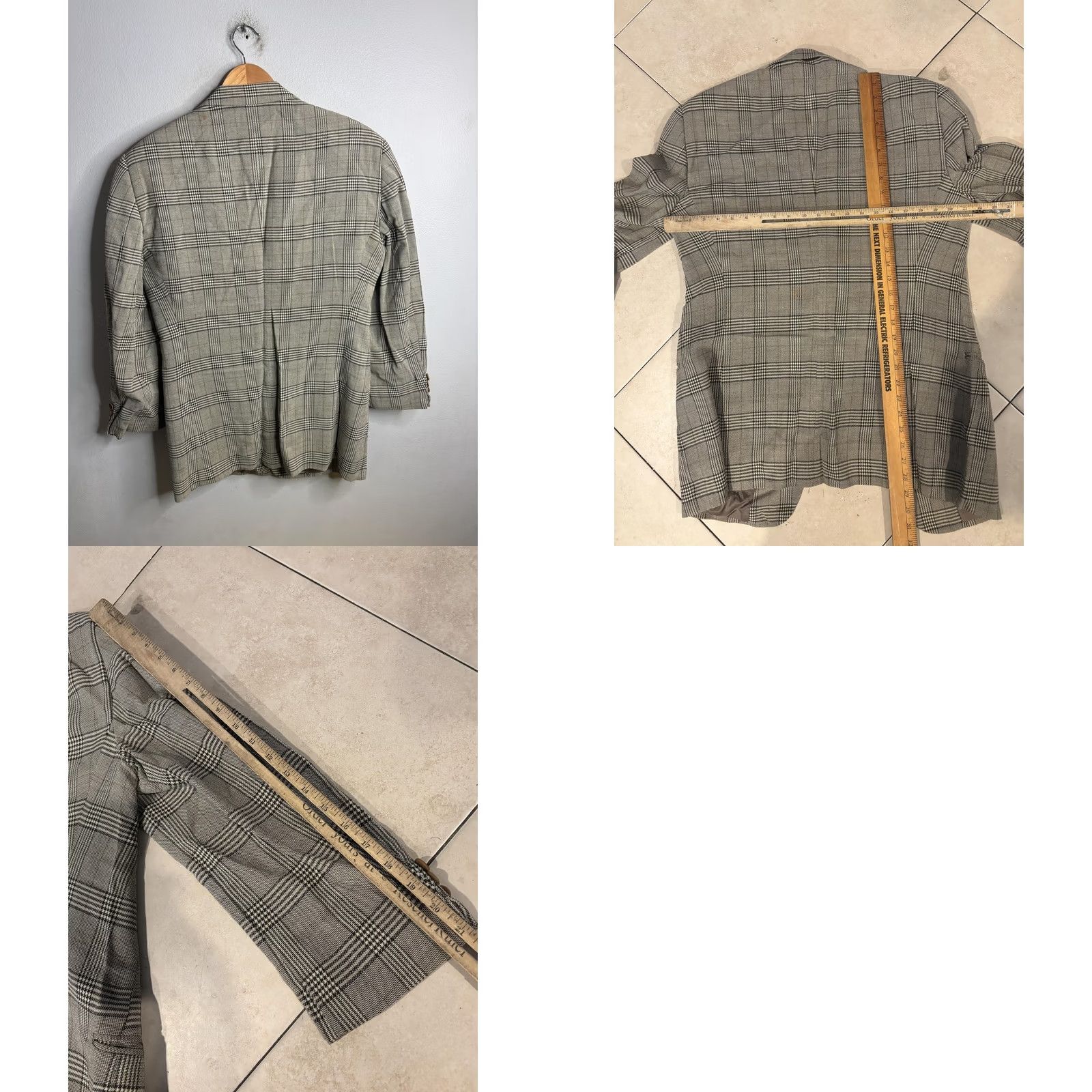 Giorgio Armani Giorgio Armani Sport Coat Mens 46 Gray Plaid Pure Virgin Wool Made In Italy Size US S / EU 44-46 / 1 - 9 Thumbnail