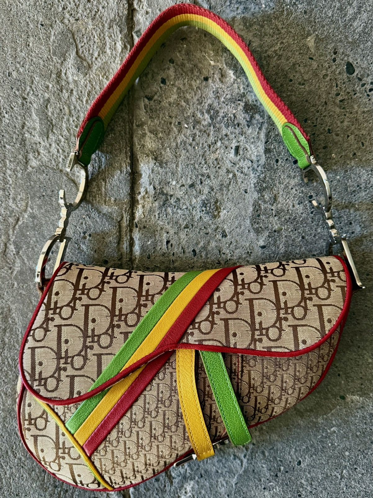 Dior Rare Dior - John Galliano - 2004 - Rasta Saddle Bag Size ONE SIZE - 15 Thumbnail