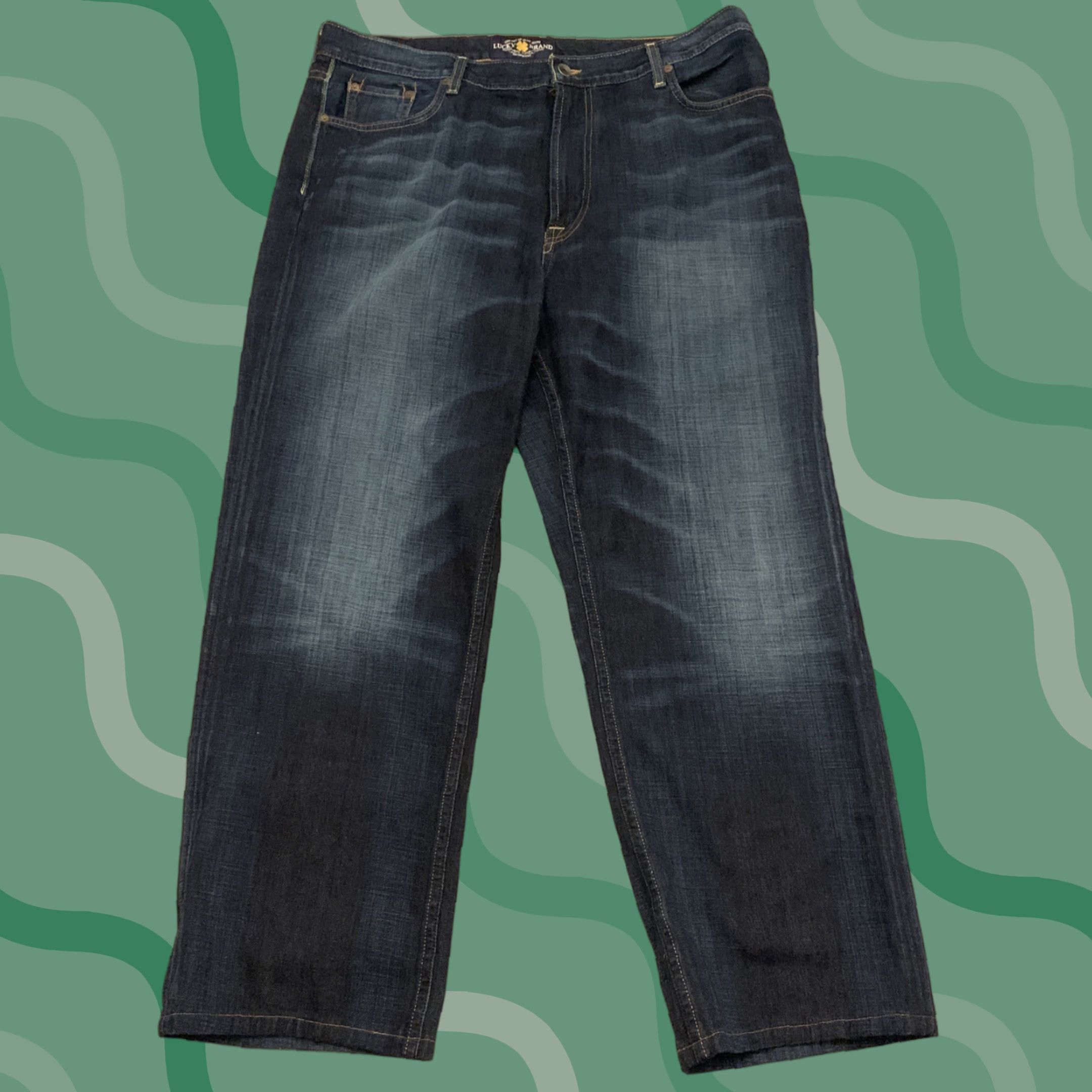 Lucky Brand Lucky Brand 181 Relaxed Straight Jeans Mens 38x32 Blue Dark Wash American Size US 38 / EU 54 - 1 Thumbnail
