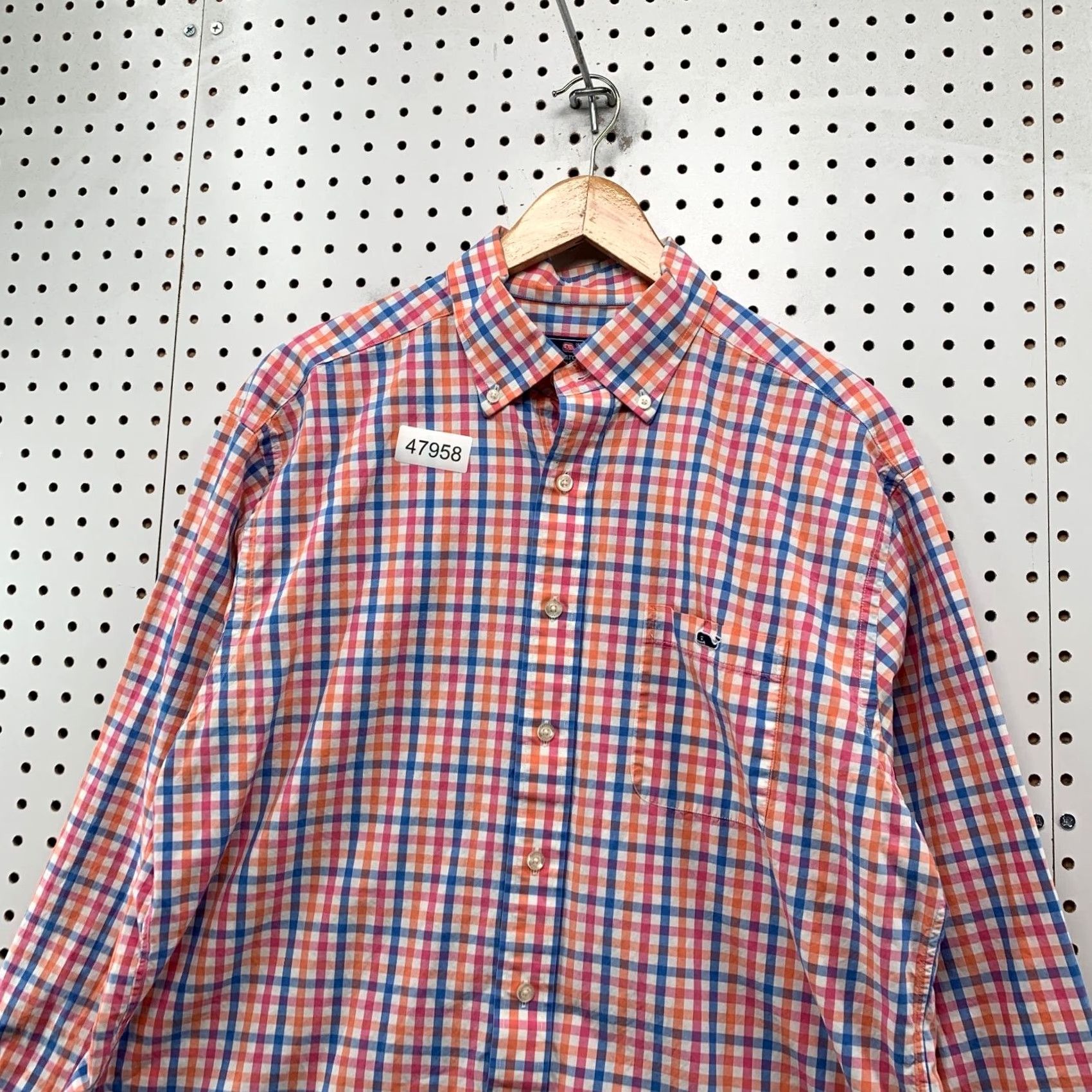 Vineyard Vines Vineyard Vines Button Shirt Mens Large Pink Check Classic Fit Tucker Preppy Size US L / EU 52-54 / 3 - 6 Thumbnail