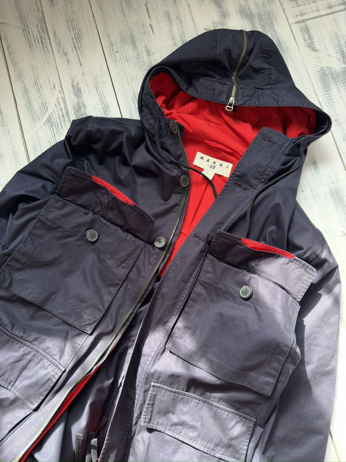 Marni MARNI for H&M Hooded Jacket Navy Multipocket Parka Size US M / EU 48-50 / 2 - 12 Thumbnail
