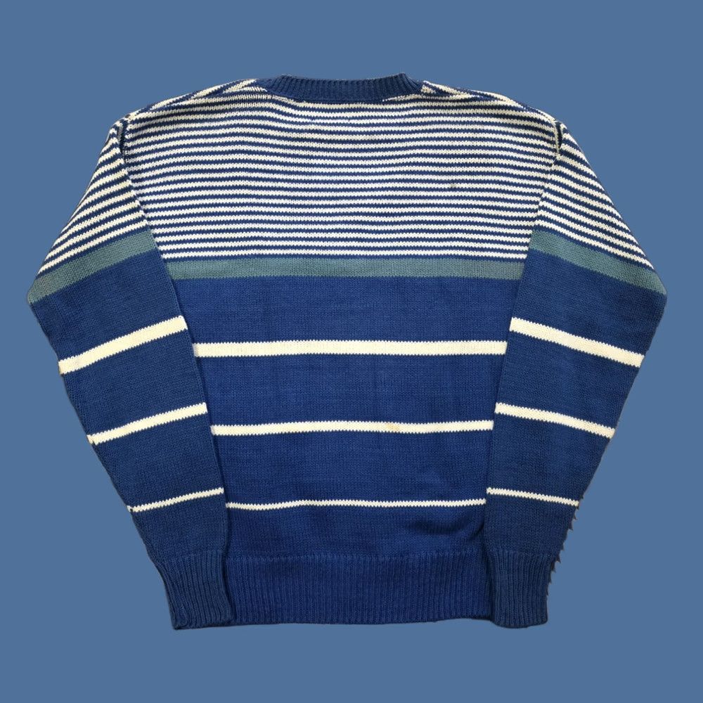Vintage VINTAGE Boat House Row Striped Chunky-Knit Crewneck Sweater Mens Medium Blue 90s Preppy Casual Shirt/Jacket? Size US M / EU 48-50 / 2 - 1 Thumbnail