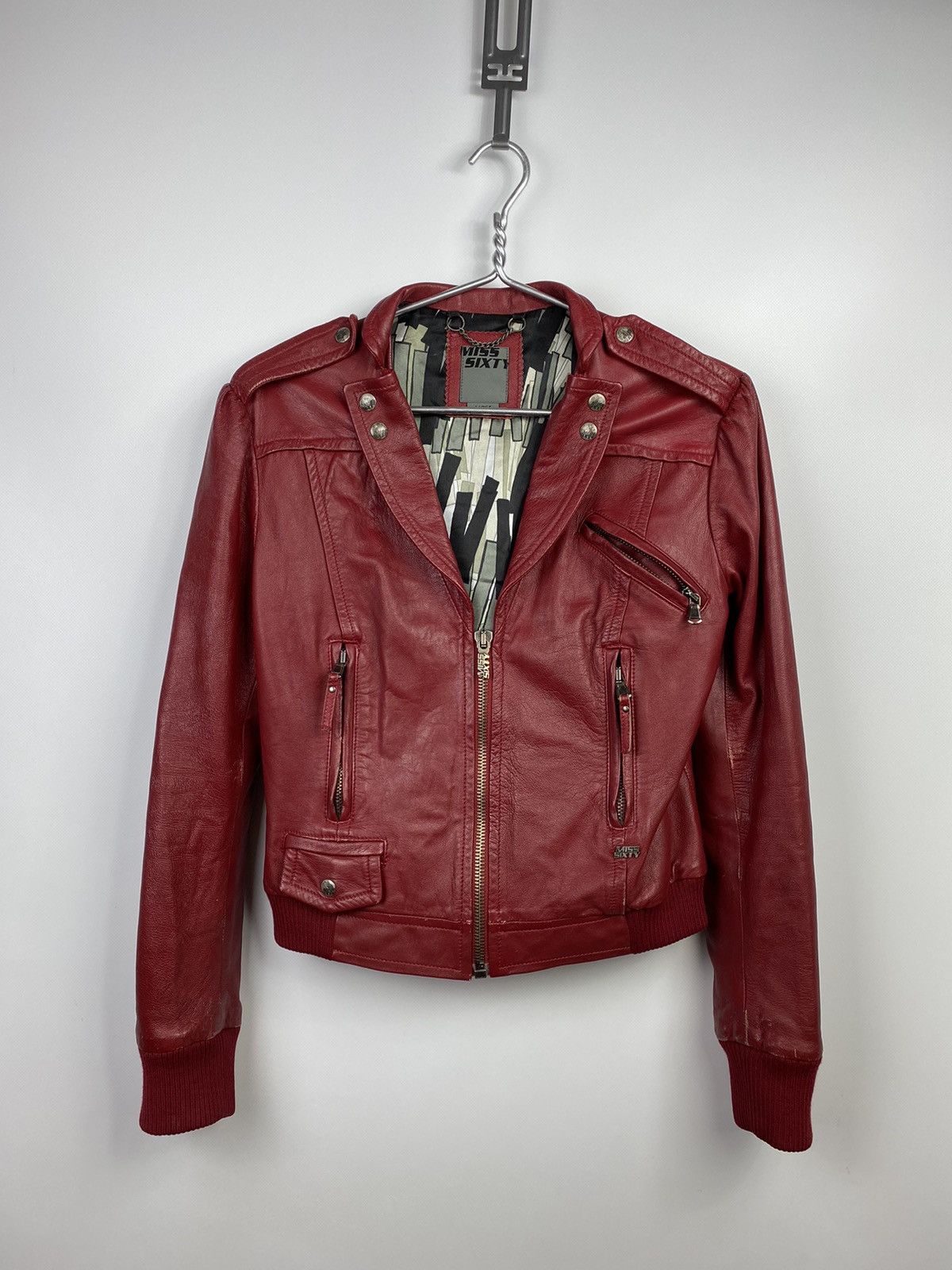 Sixty Women’s Avant Garde Y2K Miss Sixty red leather jacket | Grailed