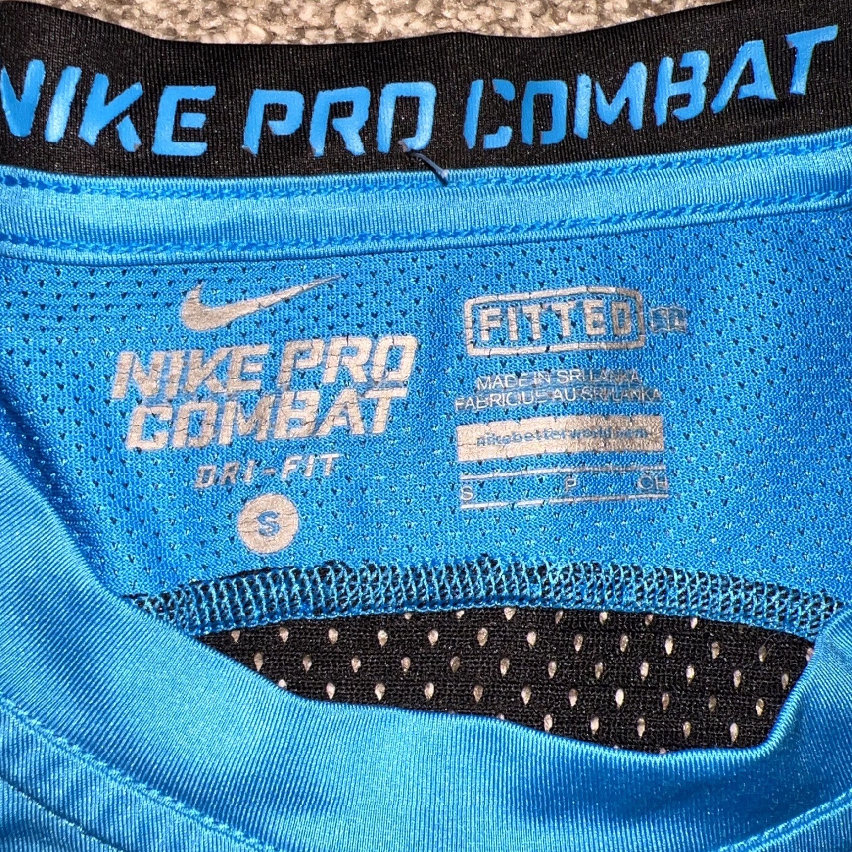 Nike Nike Pro Combat T-Shirt Mens Small Blue Athletic Activewear Size US S / EU 44-46 / 1 - 3 Thumbnail
